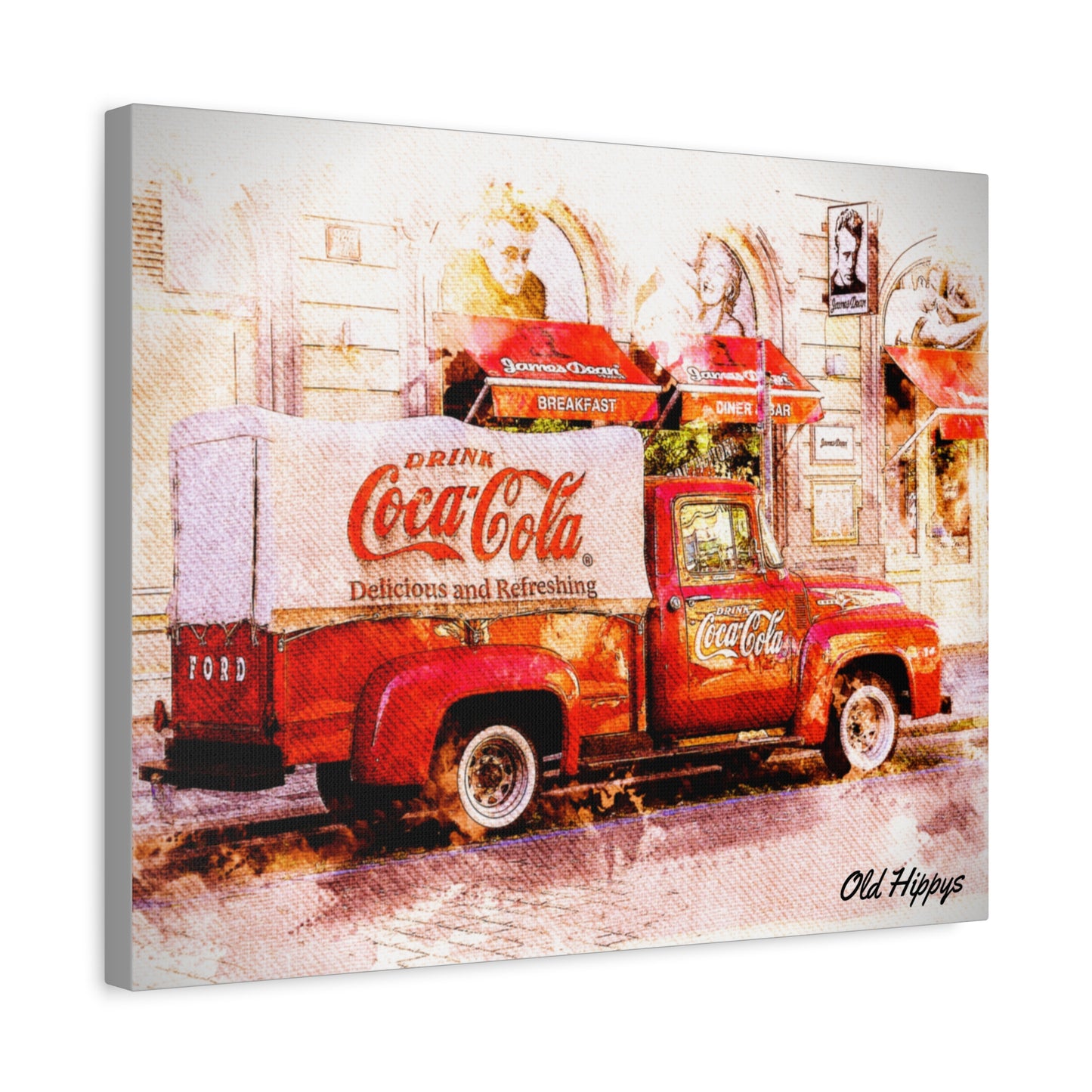 Vintage Coca‑Cola Delivery Truck Matte Canvas Print