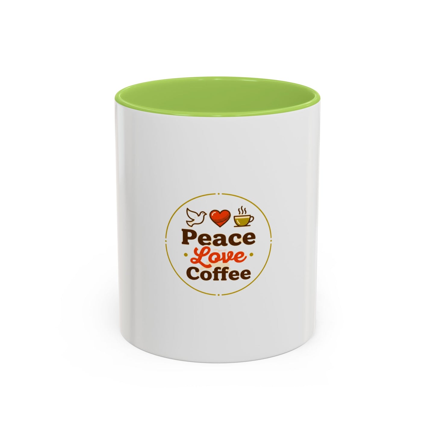 Peace Love Coffee Accent Mug - 11/15oz Ceramic Coffee Cup