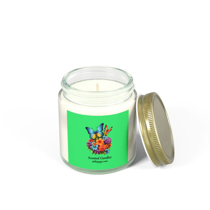 Scented Candle — Coconut Apricot Wax (4oz & 9oz) with Floral Butterfly Label