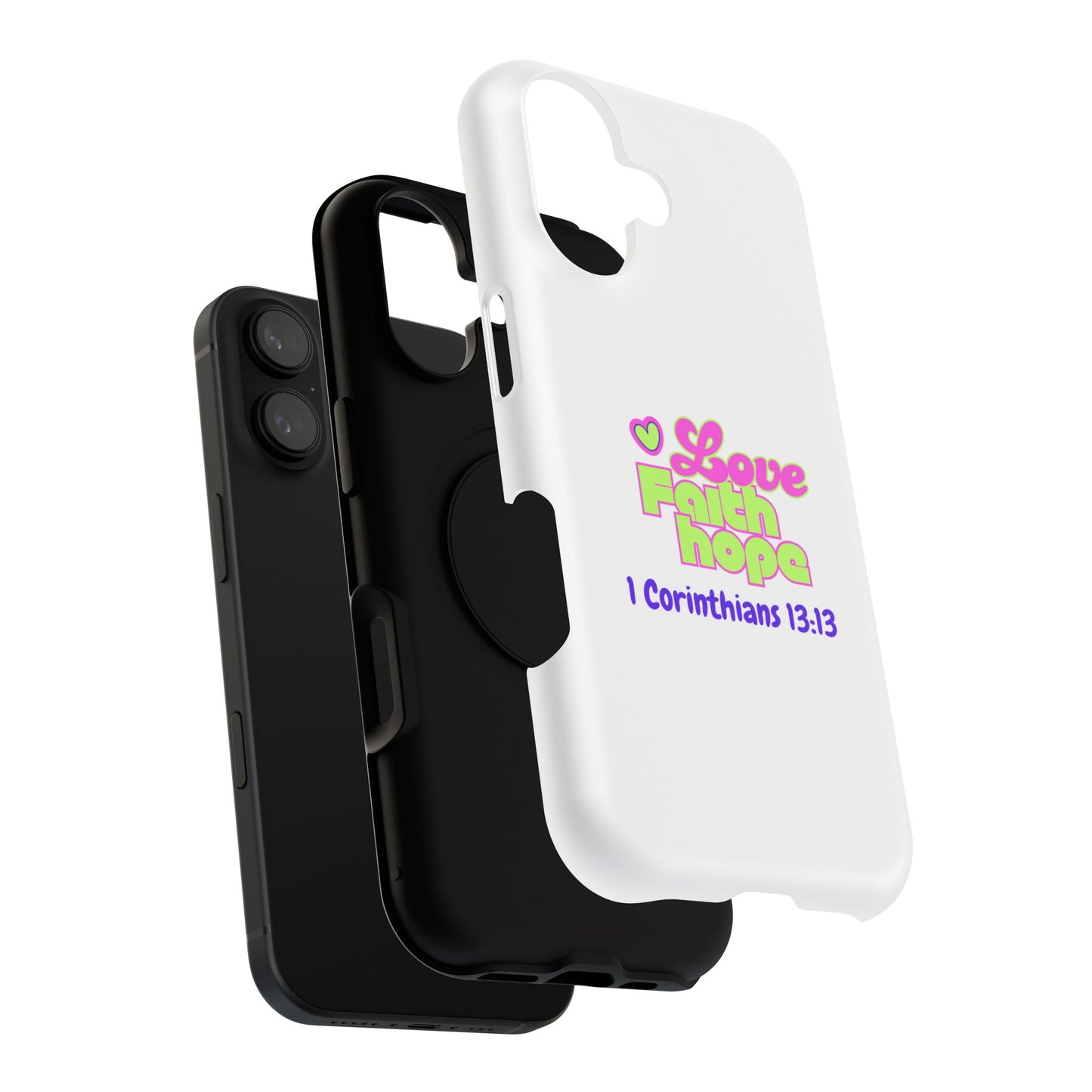 Impact-Resistant Phone Case — "Love Faith Hope" 1 Corinthians 13:13 Christian Protective Cover