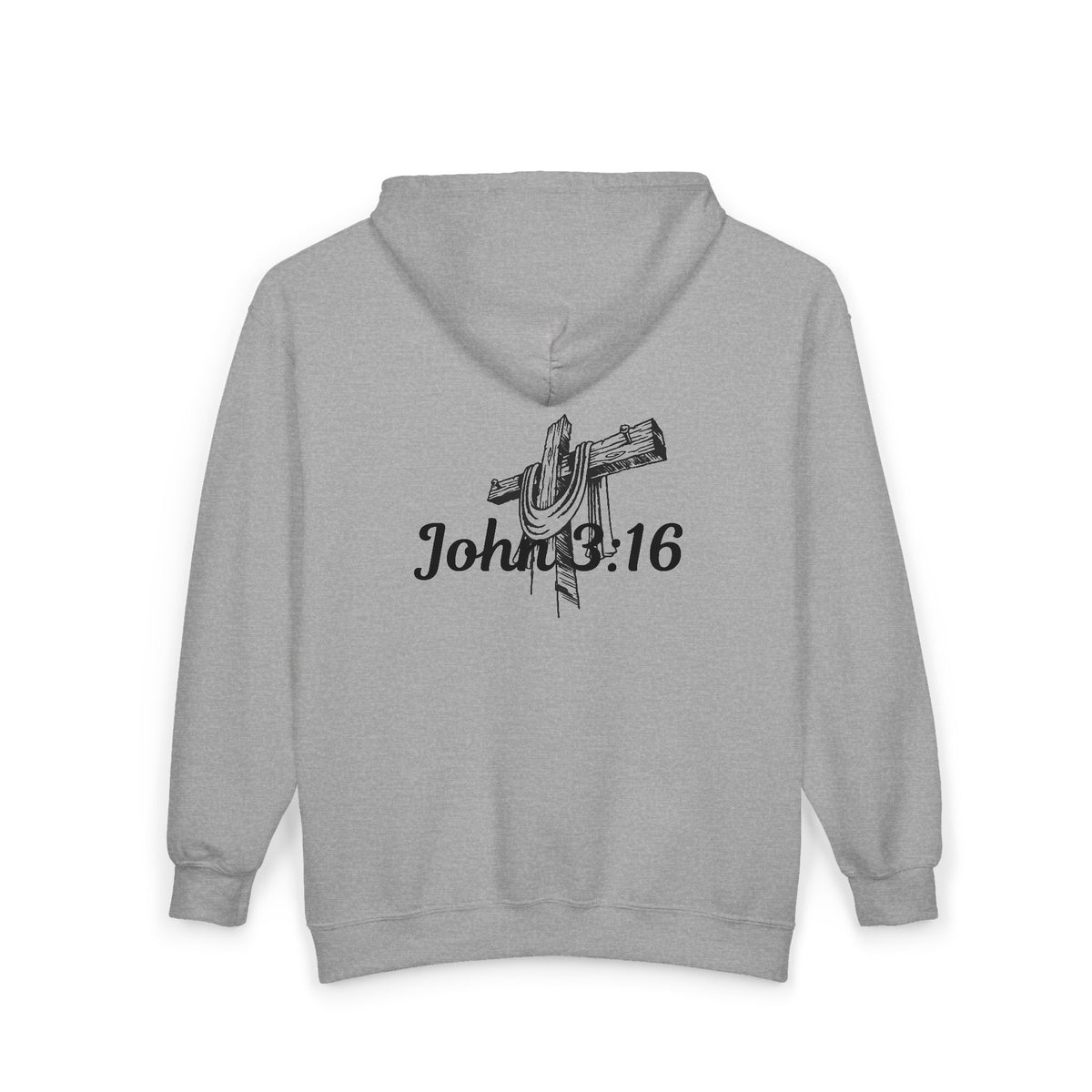 Jesus Is Lord Full-Zip Hoodie — John 3:16 Cross