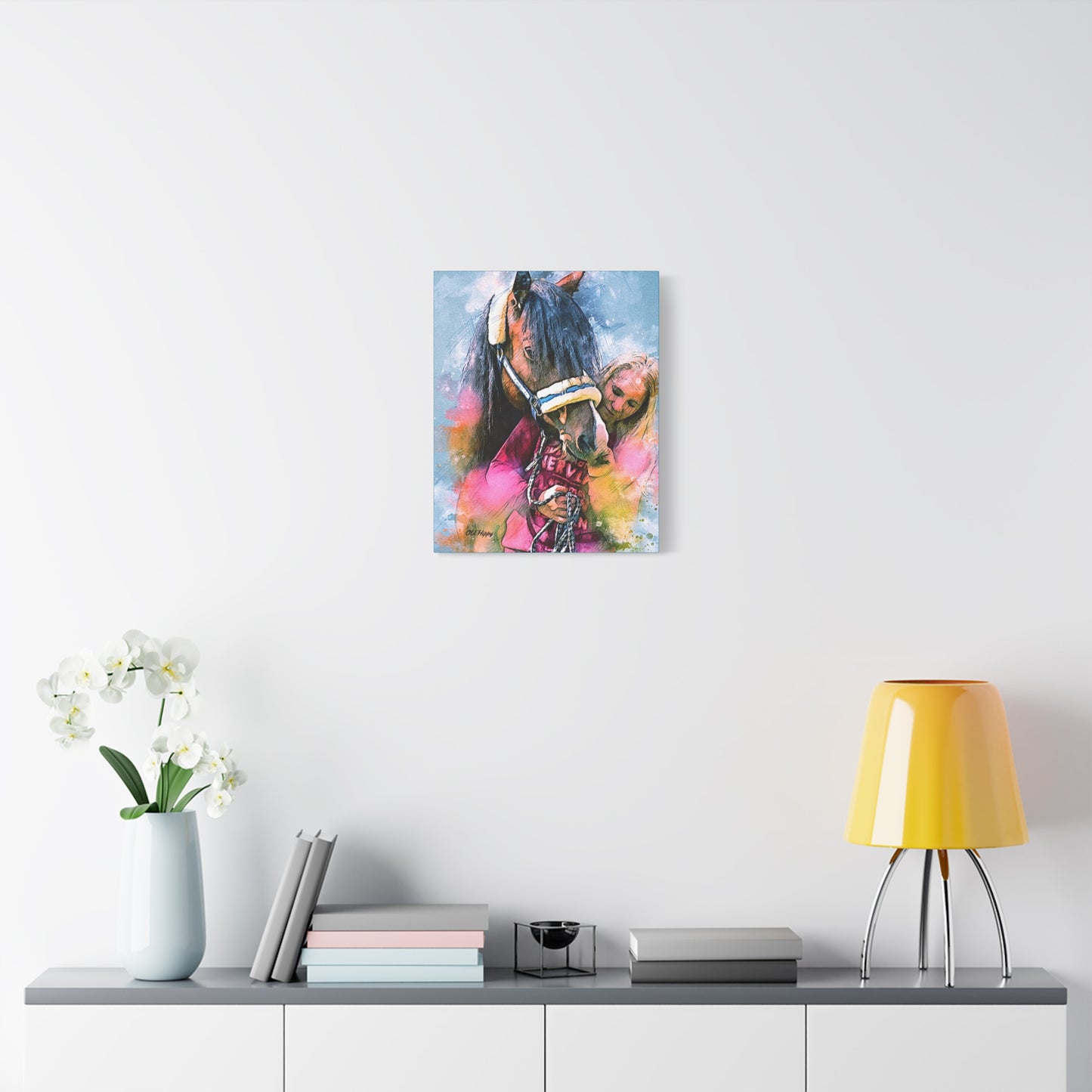 Kindred Spirits” – Girl and Horse Watercolor-Style Canvas