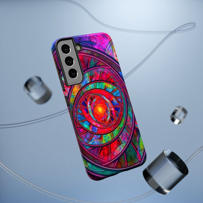 Protective Phone Case — Vibrant Abstract Mandala Impact-Resistant Design