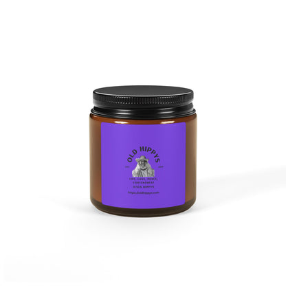 Scented Soy Candle — 'Old Hippys' Amber Jar (Multi-Size)