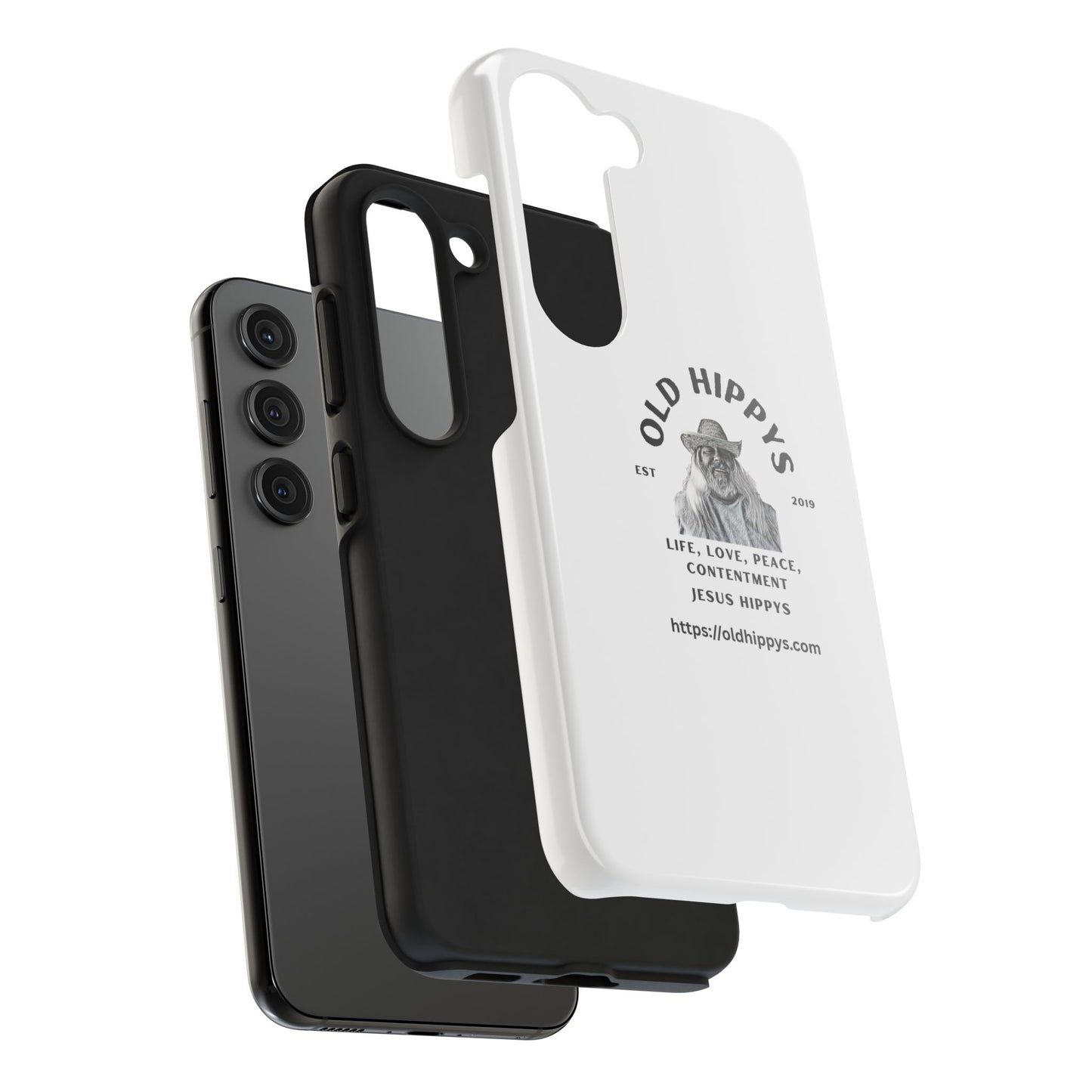 Old Hippys Phone Case — 'Life, Love, Peace, Contentment' Tough Protective Case