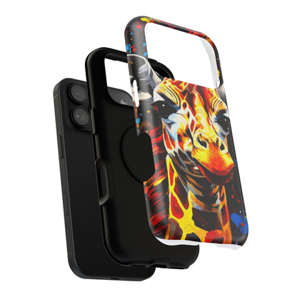 Funky Giraffe Art Impact-Resistant Phone Case —