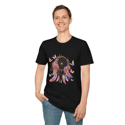 Pastel Dreamcatcher T-Shirt with Butterflies