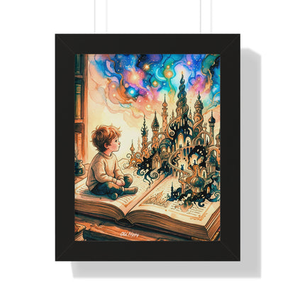 Where Words Become Worlds Wood Framed Art Print