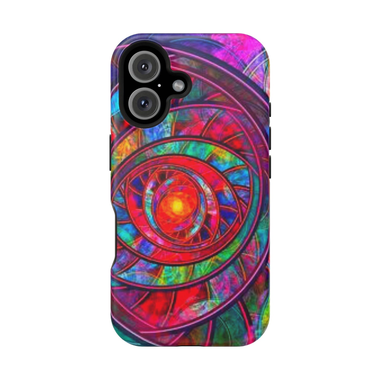 Protective Phone Case — Vibrant Abstract Mandala Impact-Resistant Design