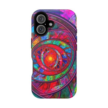 Protective Phone Case — Vibrant Abstract Mandala Impact-Resistant Design