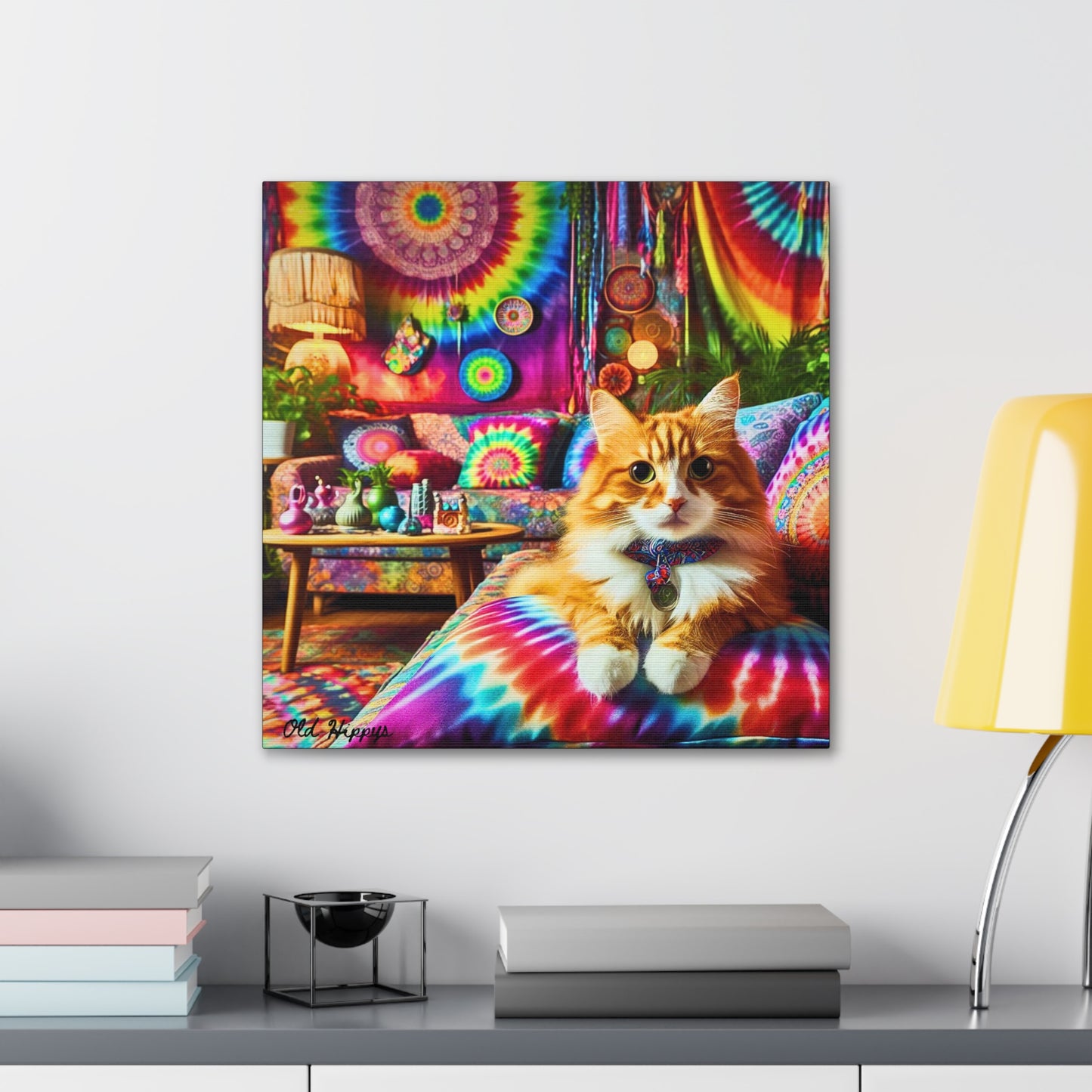 Orange Tabby in Hippie Living Room