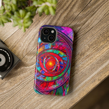 Protective Phone Case — Vibrant Abstract Mandala Impact-Resistant Design
