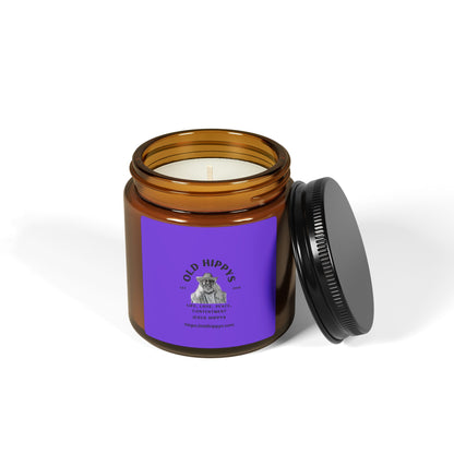 Scented Soy Candle — 'Old Hippys' Amber Jar (Multi-Size)