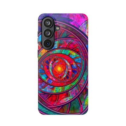 Protective Phone Case — Vibrant Abstract Mandala Impact-Resistant Design