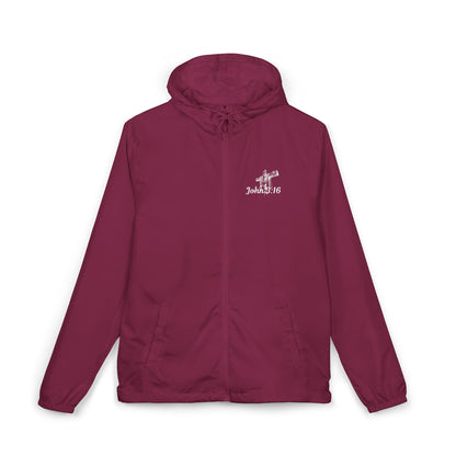 Windbreaker Jacket — John 3:16 & Cross Chest Logo