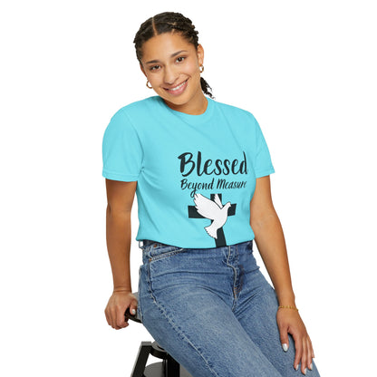 Blessed Beyond Measure T-Shirt — Christian Cross & Dove Faith Tee