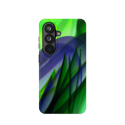 — Green Blue Abstract Wave Design Impact-Resistant Phone Case