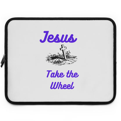 Jesus Take the Wheel Laptop Sleeve — Christian Cross Laptop Case