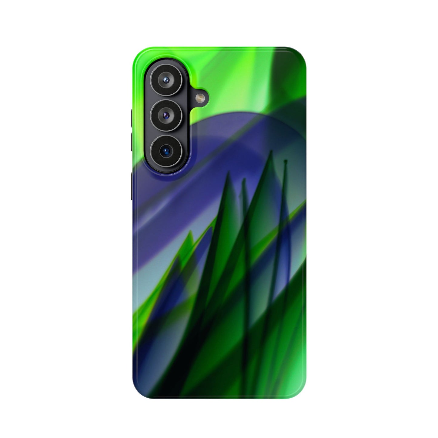 — Green Blue Abstract Wave Design Impact-Resistant Phone Case