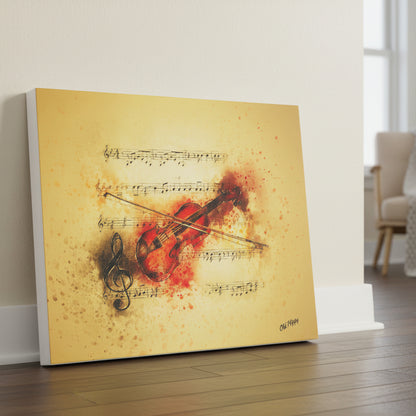 “Crimson Melody – The Soul of the Violin”  Canvas