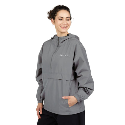 Packable Anorak Jacket — Minimal Reflective "John 3:16" Logo Windbreaker