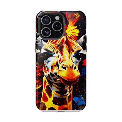 Funky Giraffe Art Impact-Resistant Phone Case —