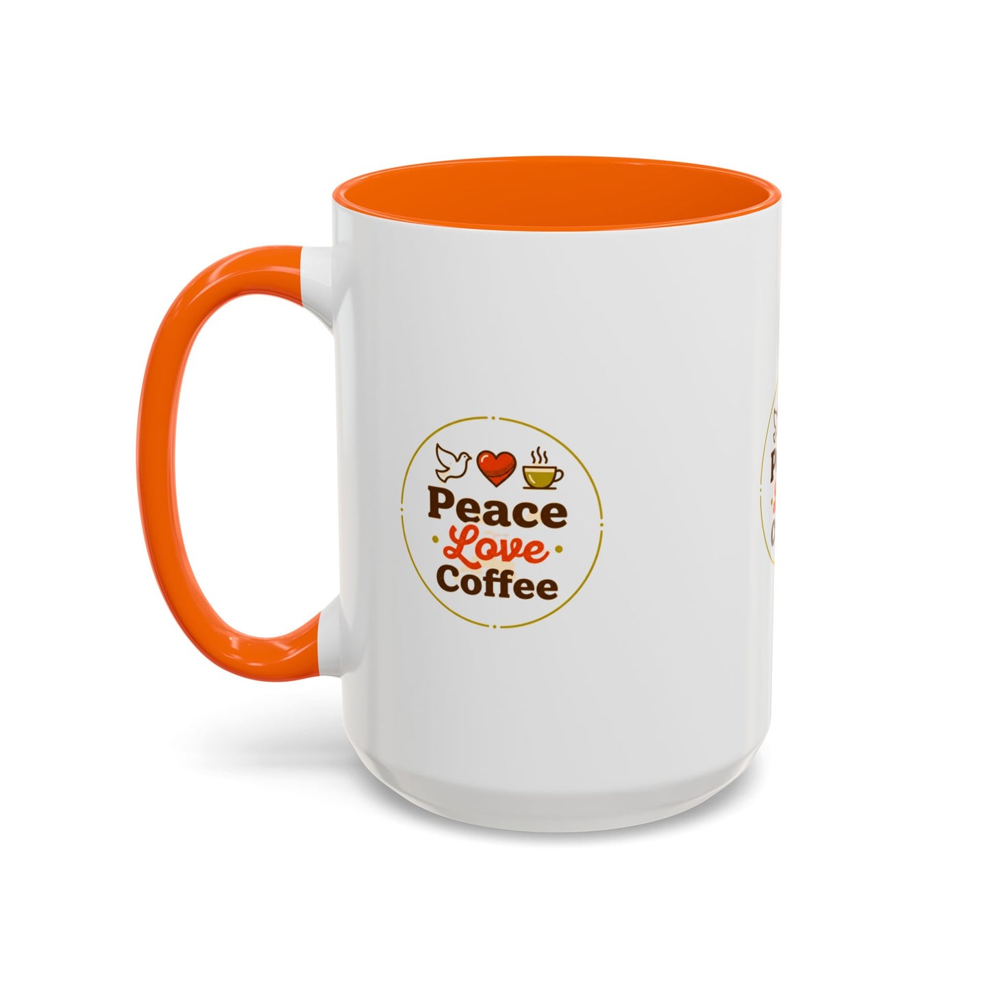 Peace Love Coffee Accent Mug - 11/15oz Ceramic Coffee Cup