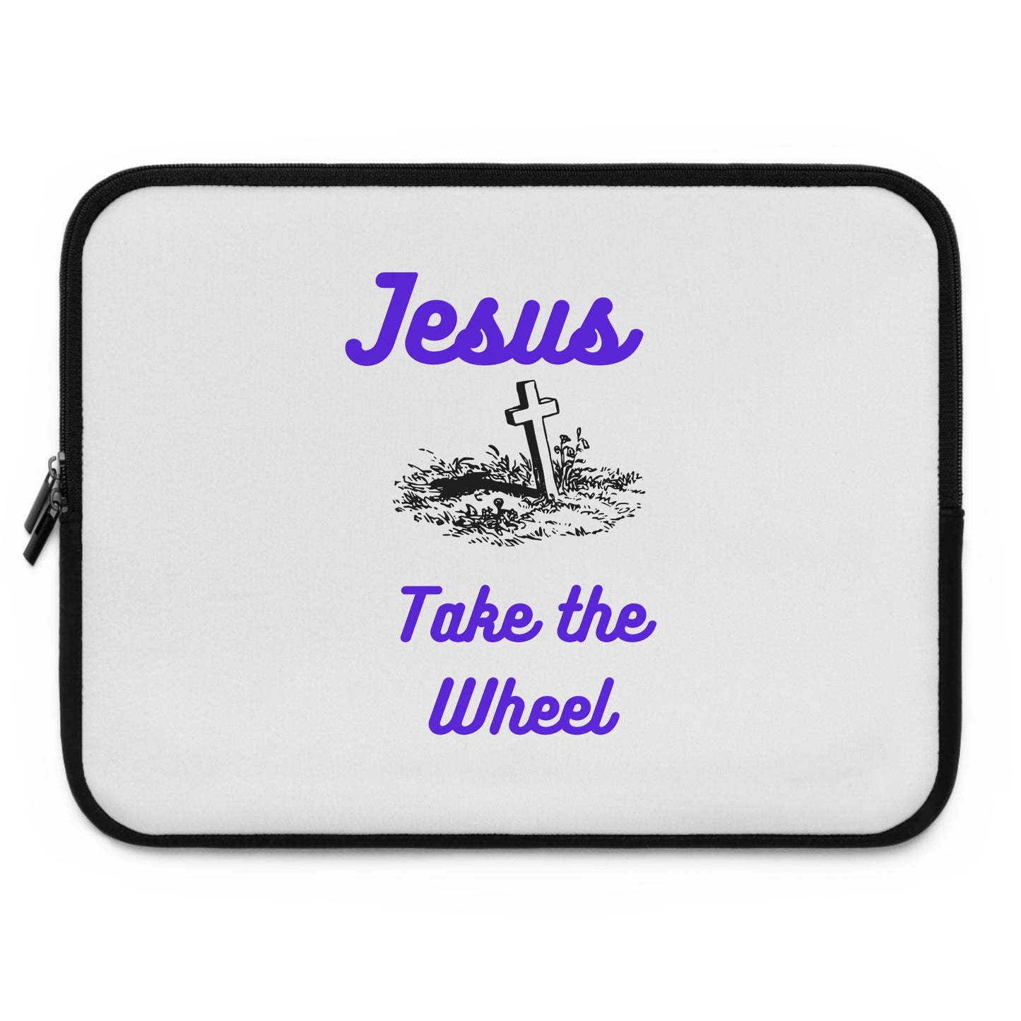 Jesus Take the Wheel Laptop Sleeve — Christian Cross Laptop Case