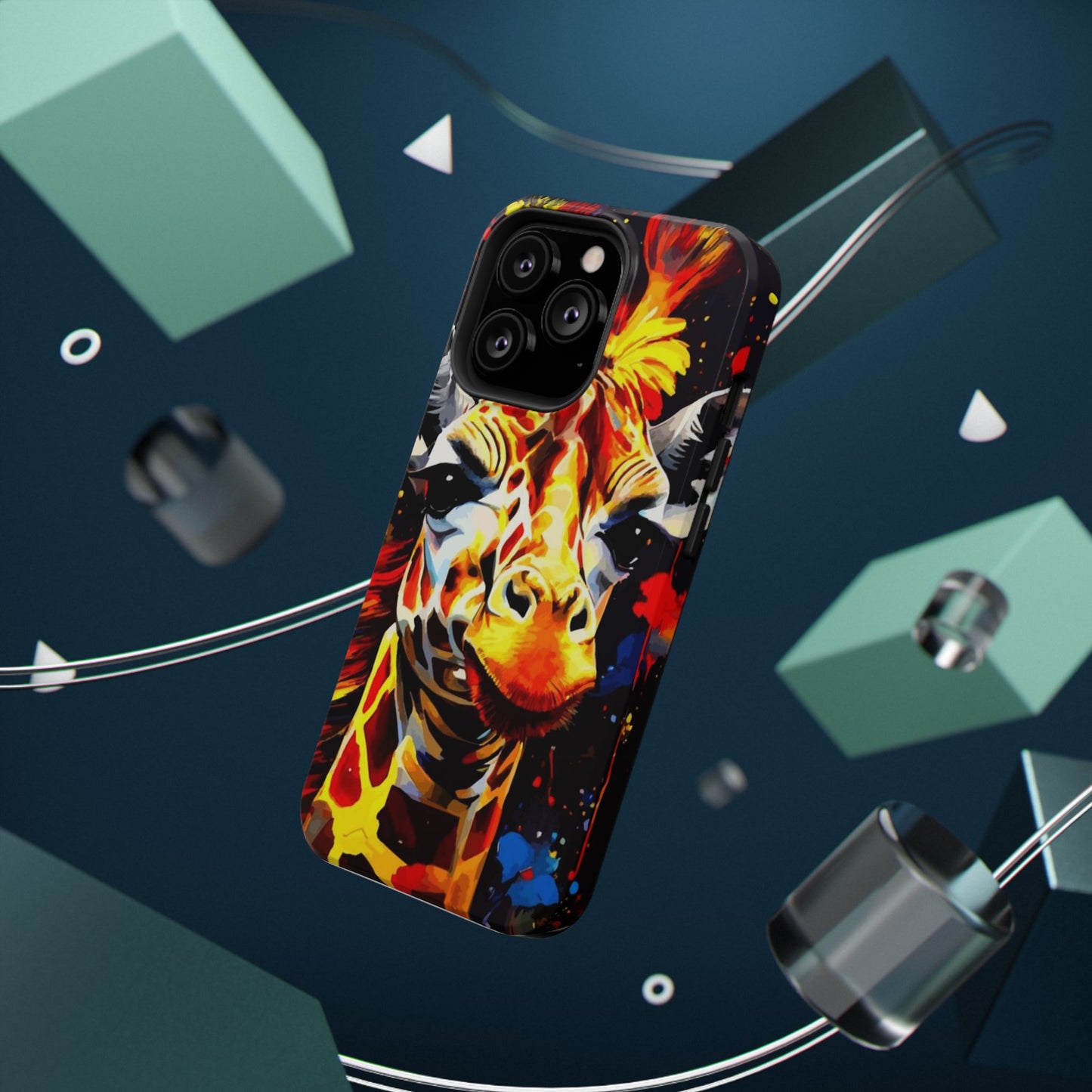 Funky Giraffe Art Impact-Resistant Phone Case —