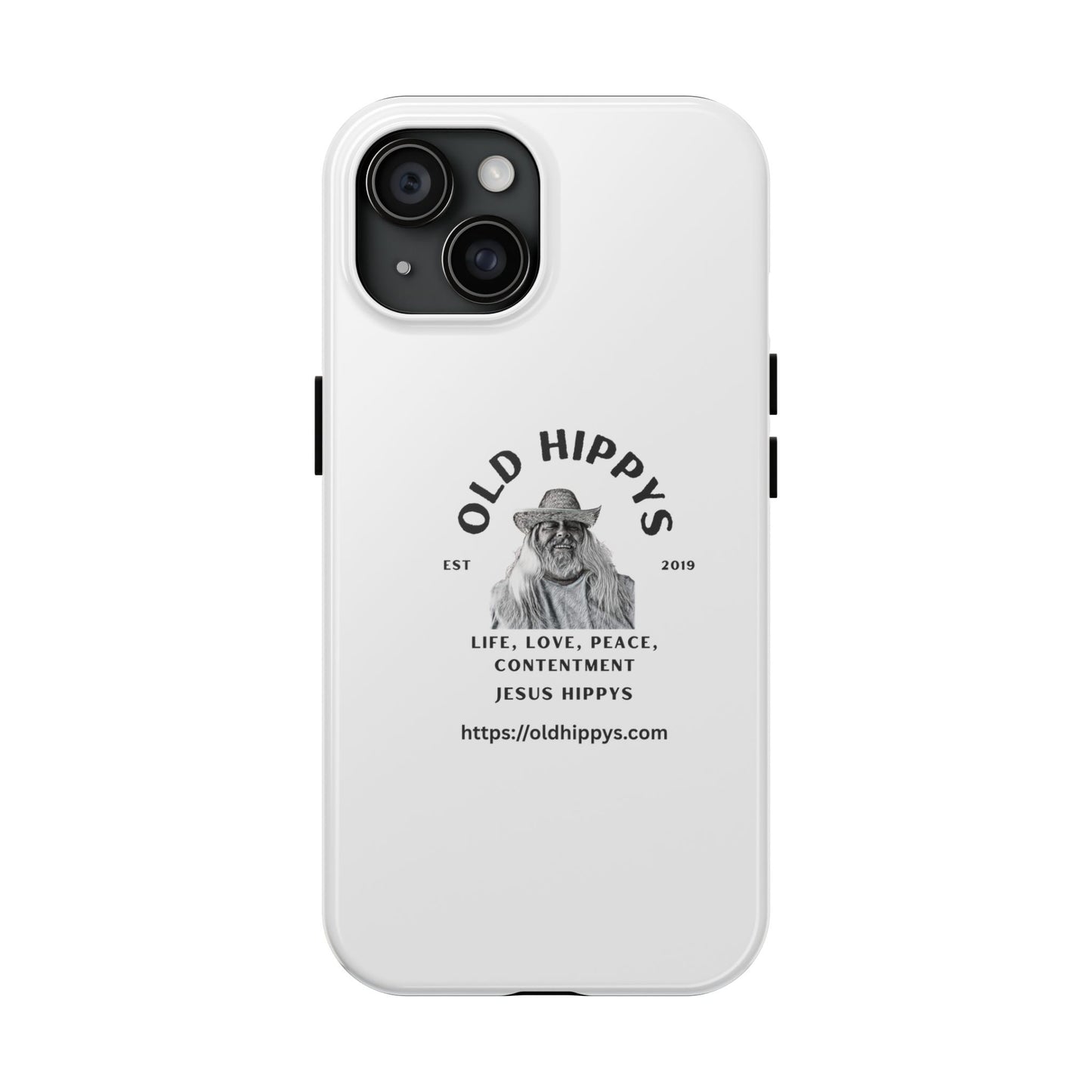 Old Hippys Phone Case — 'Life, Love, Peace, Contentment' Tough Protective Case