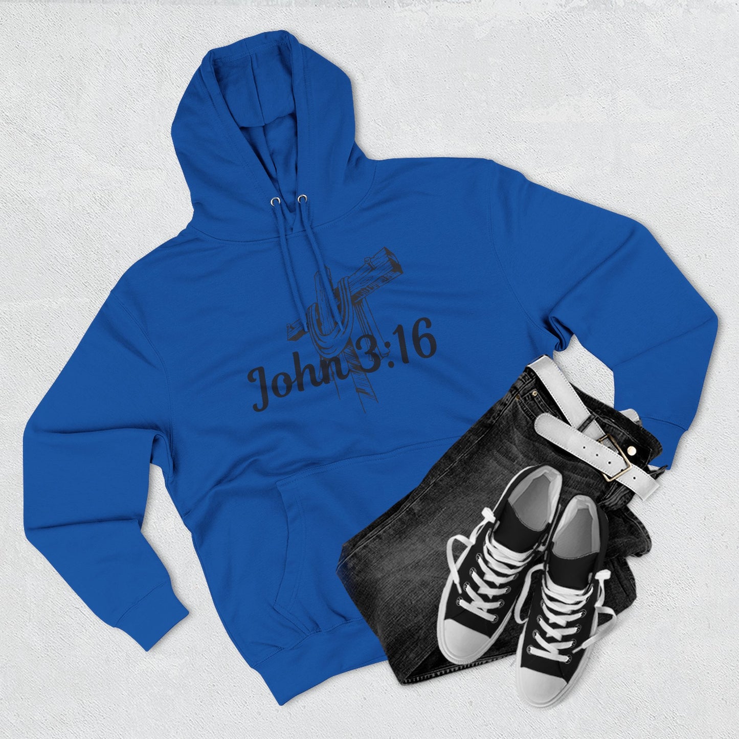 John 3:16 Cross Hoodie - Christian Faith Pullover