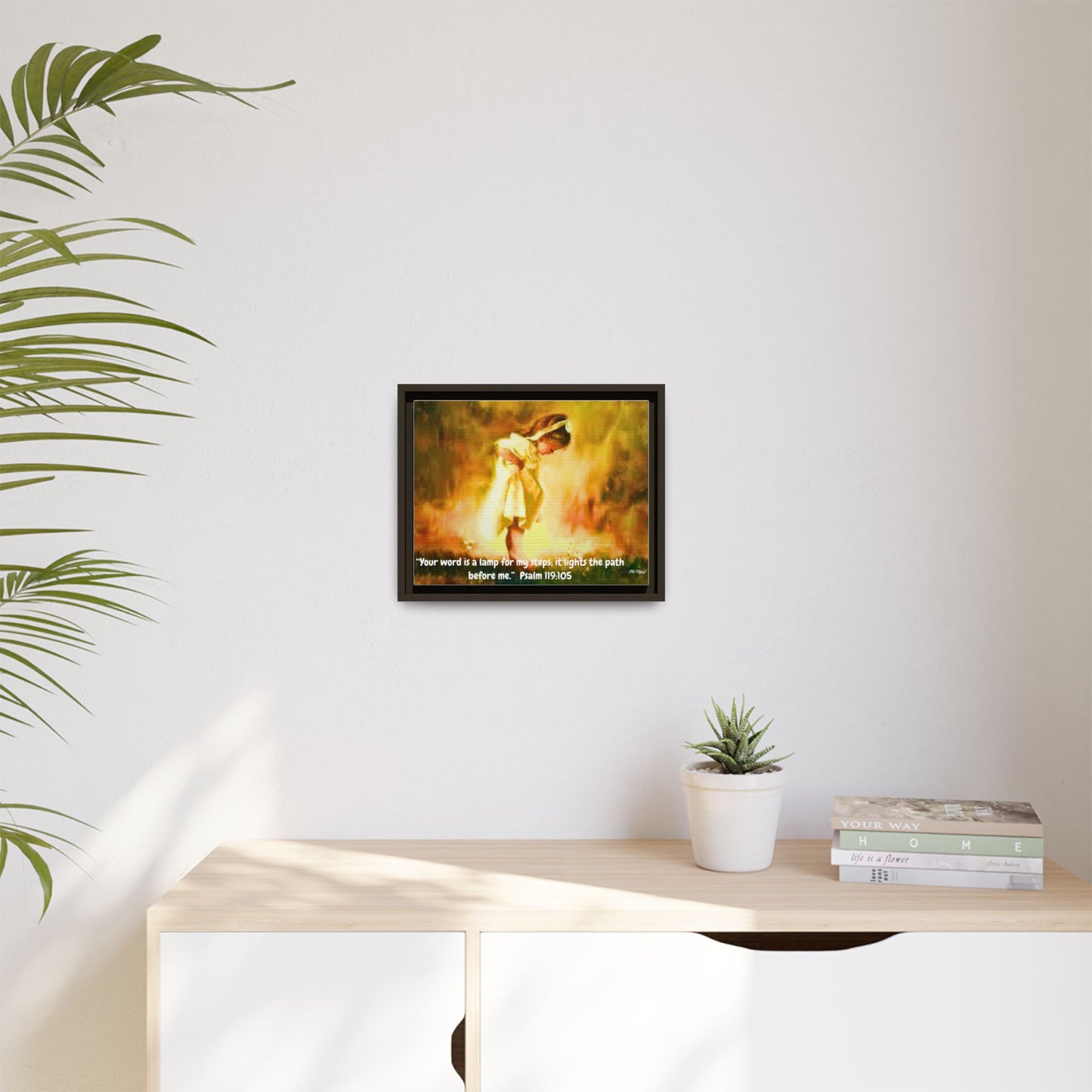Guided by the Light of the Word of God Wood Framed Canvas