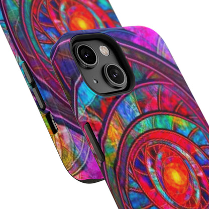 Protective Phone Case — Vibrant Abstract Mandala Impact-Resistant Design