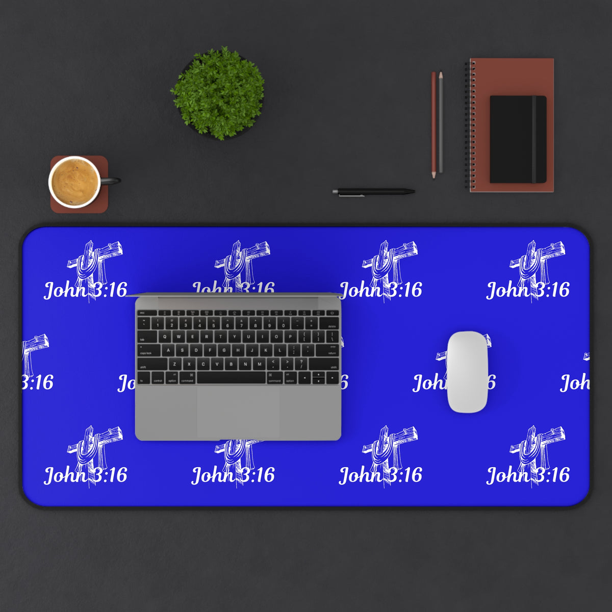 John 3:16 Christian Cross Desk Mat