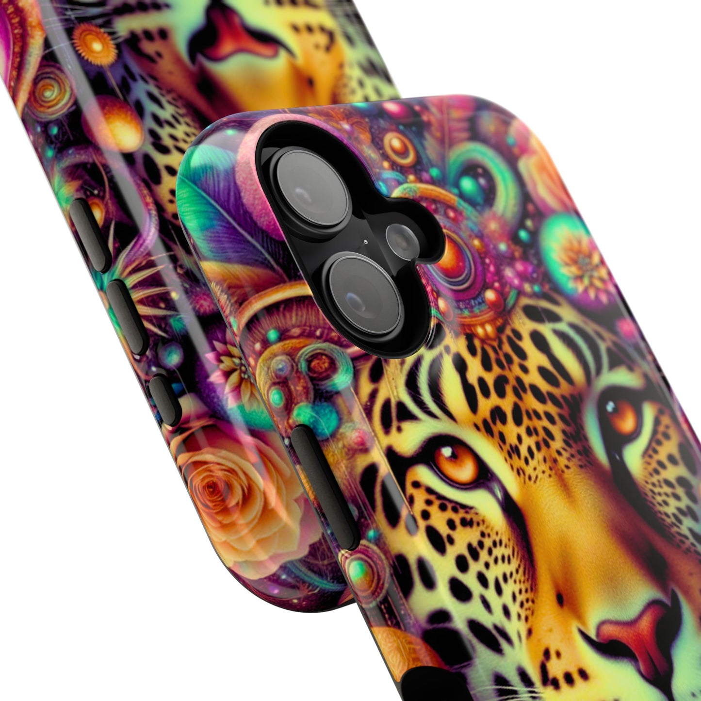 Leopard Psychedelic Phone Case — Vibrant Impact-Resistant iPhone Cover