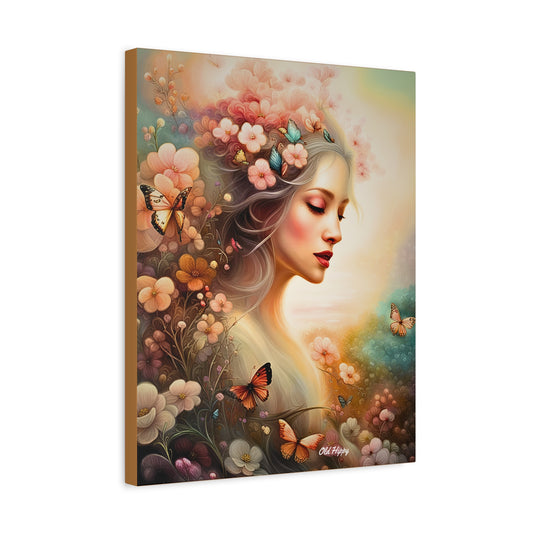 "Whispers of Spring" – Ethereal Floral Portrait Canvas