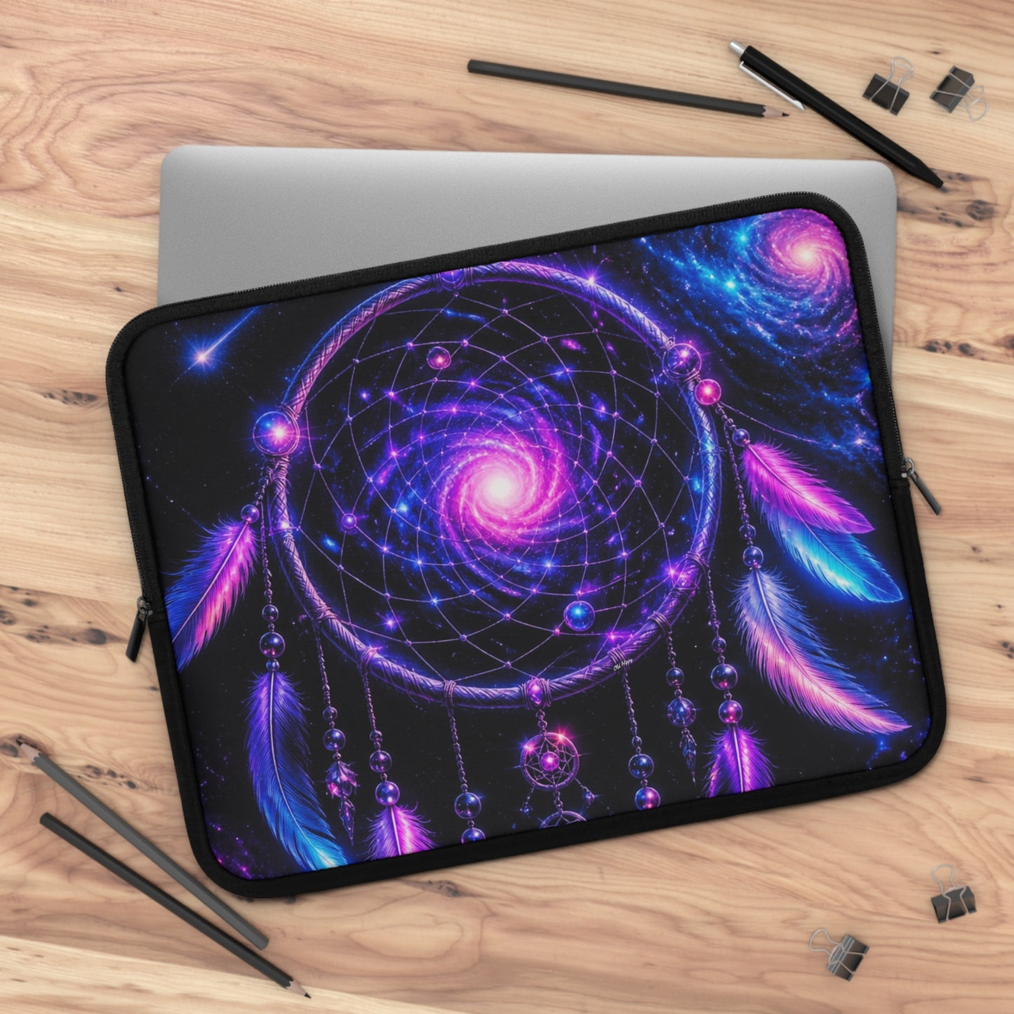 Cosmic Dreamcatcher Laptop Sleeve — Neon Boho Protective Case