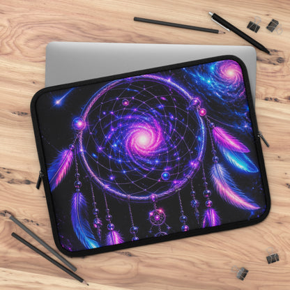 Cosmic Dreamcatcher Laptop Sleeve — Neon Boho Protective Case