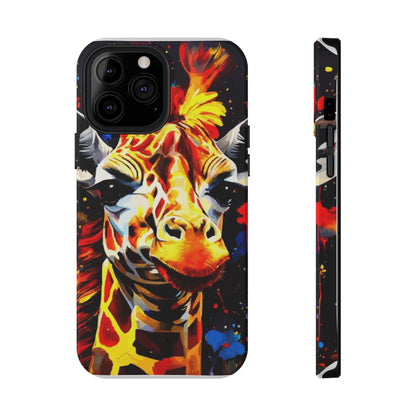 Funky Giraffe Art Impact-Resistant Phone Case —