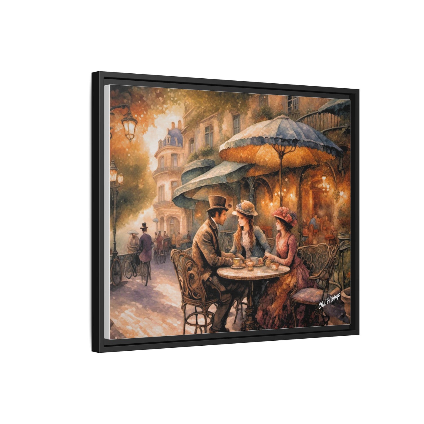 Paris Cafe Framed Canvas Wrap