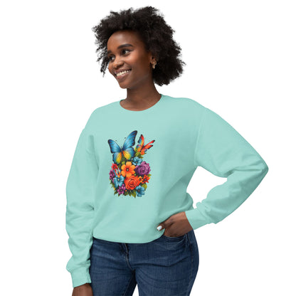 Butterfly Floral Crewneck Sweatshirt