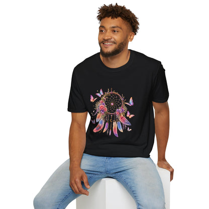 Pastel Dreamcatcher T-Shirt with Butterflies