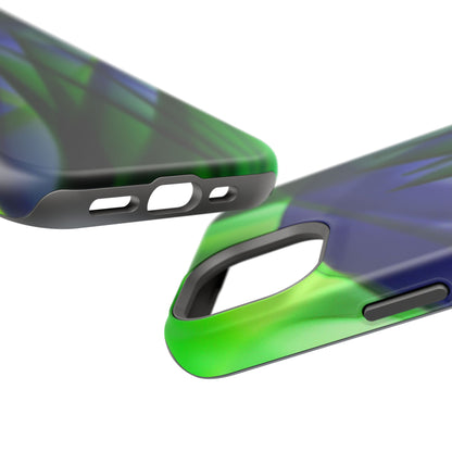 — Green Blue Abstract Wave Design Impact-Resistant Phone Case