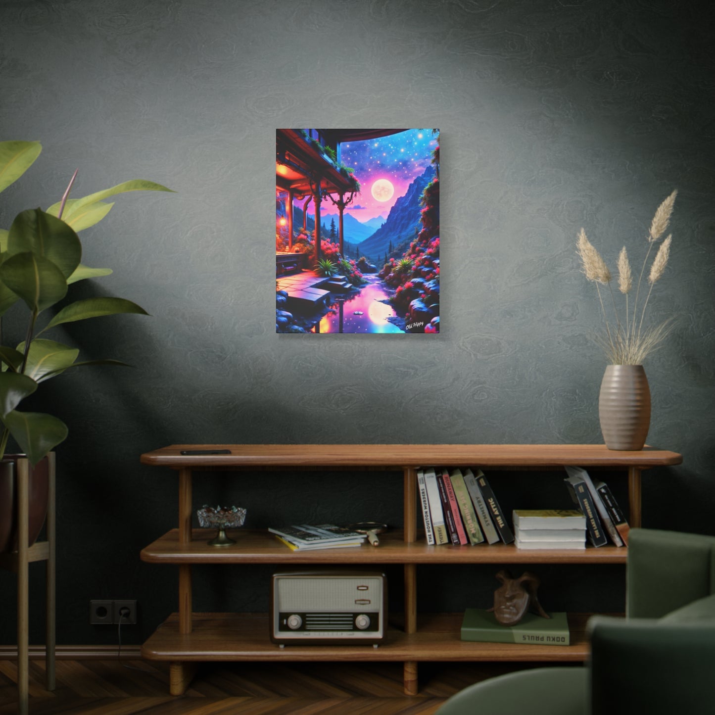 "Moonlit Sanctuary" – AI-Generated Canvas Art by Old Hippy
