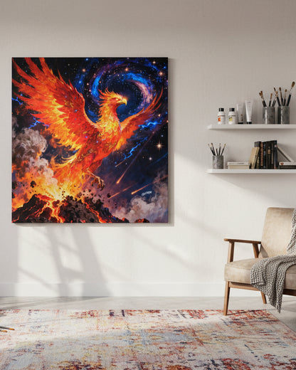 Rise Beyond the Ashes- AI Canvas Art by Old Hippy