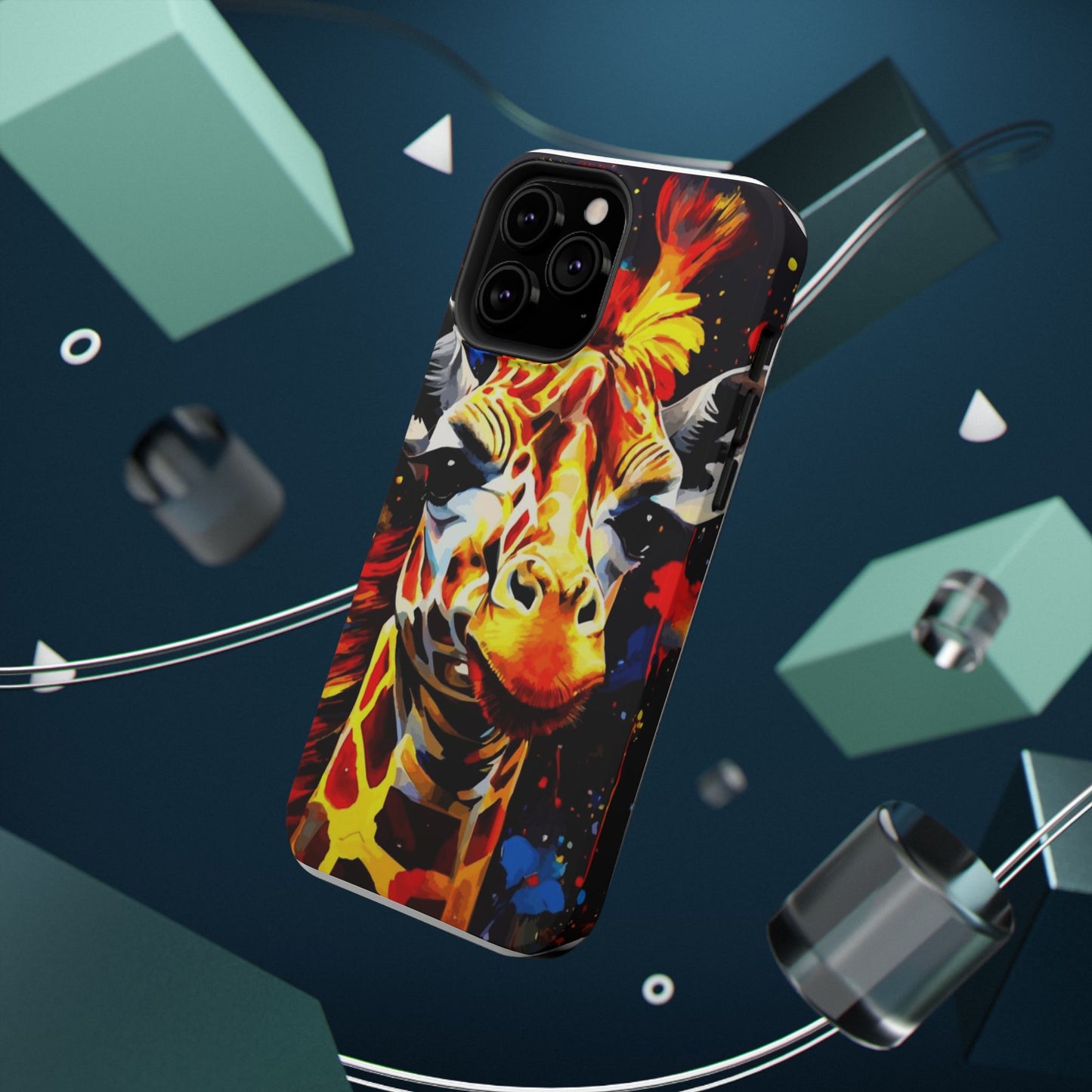 Funky Giraffe Art Impact-Resistant Phone Case —