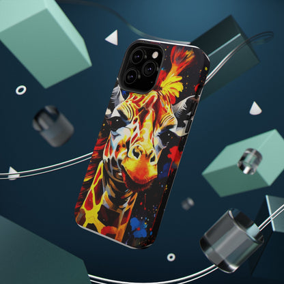 Funky Giraffe Art Impact-Resistant Phone Case —