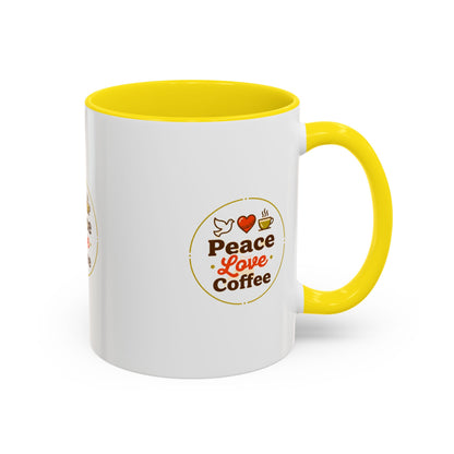 Peace Love Coffee Accent Mug - 11/15oz Ceramic Coffee Cup