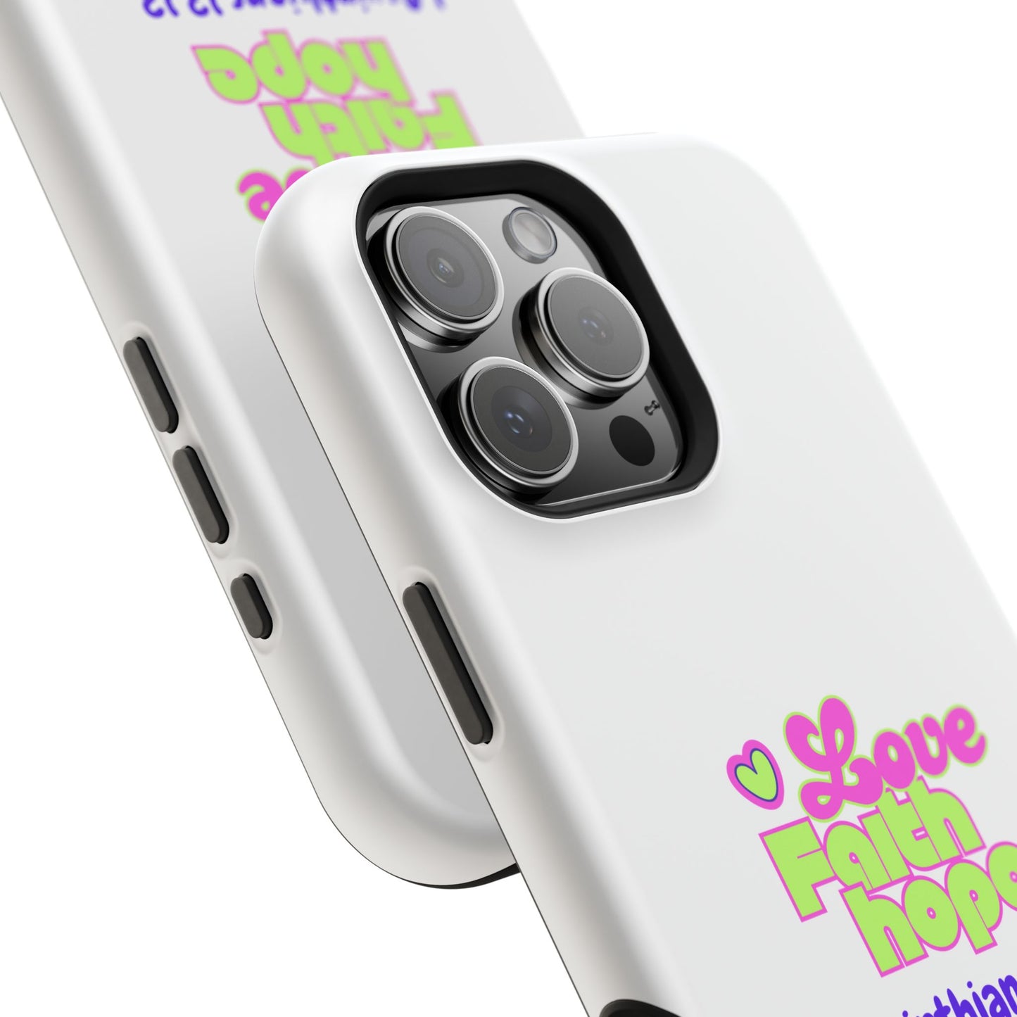Impact-Resistant Phone Case — "Love Faith Hope" 1 Corinthians 13:13 Christian Protective Cover