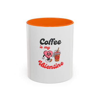 Coffee Is My Valentine Accent Mug — Cute Heart & Iced Coffee Gift (11/15oz)